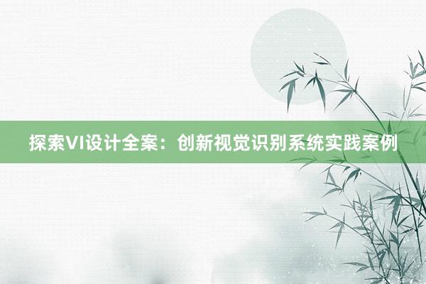 探索VI设计全案：创新视觉识别系统实践案例